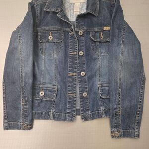 Liz Claiborne Classic Denim Jacket, Button Up.
